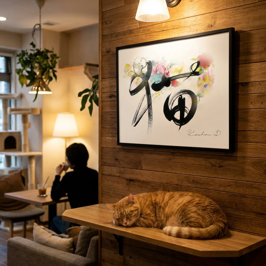 猫カフェ壁掛け